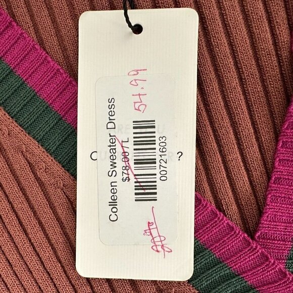 Current Air Colleen Sweater Dress Size L Ribbed Knit Midi - Picture 8 of 14